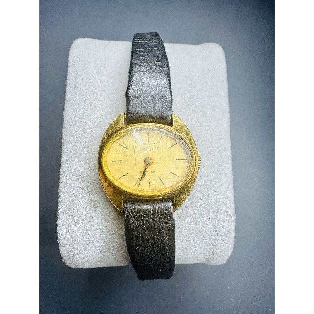 Vintage Ladies Tissot Stylist Manual Wind Watch 10724-9X for Parts/Repair